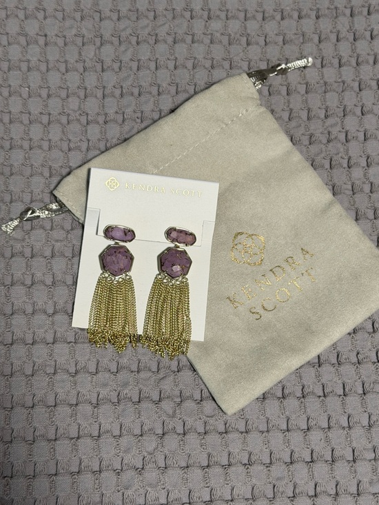 Kendra Scott Jewelry - Kendra Scott Lavender Stone Gold Chain Tassel Earrings